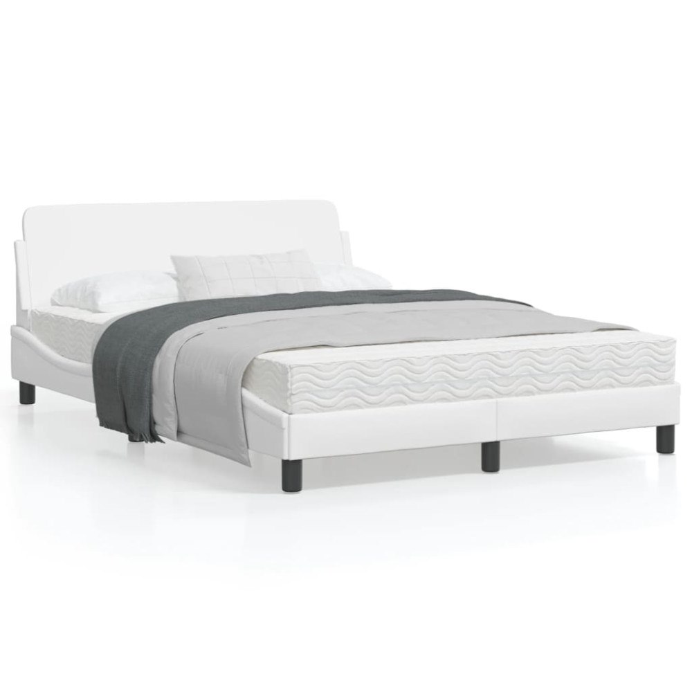 vidaXL Bed Frame "Dover" White 140x200 cm Faux Leather