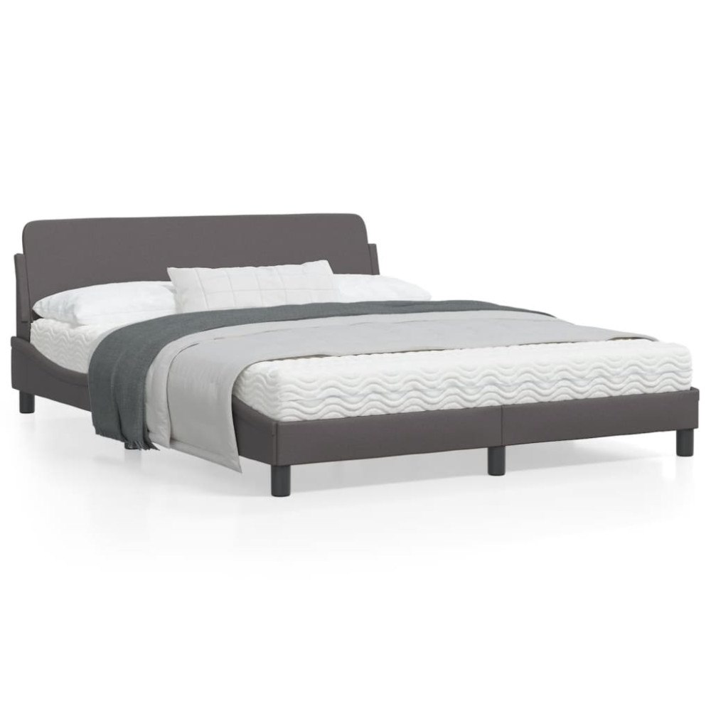vidaXL Bed Frame "Dover" Grey 160x200 cm Faux Leather