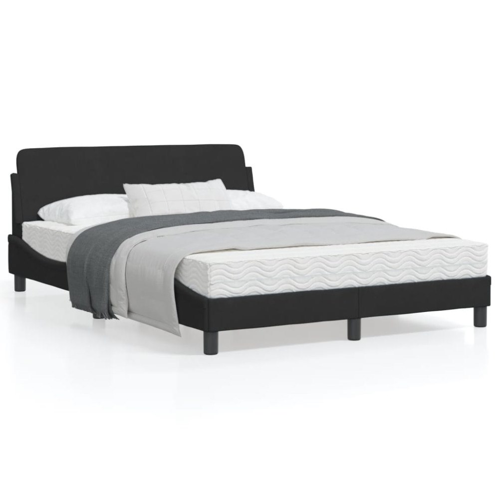 vidaXL Bed Frame "Dover" Black 140x190 cm Velvet