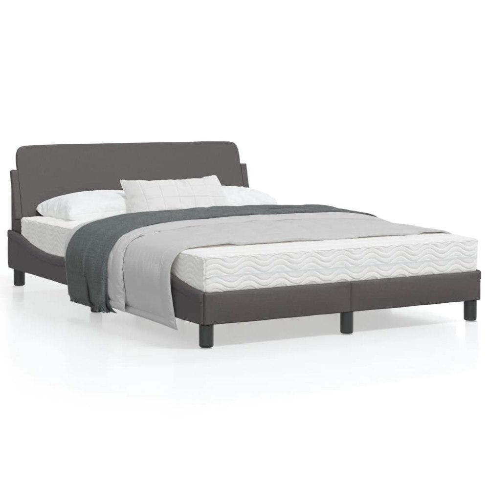 vidaXL Bed Frame "Dover" Grey 140x190 cm Faux Leather