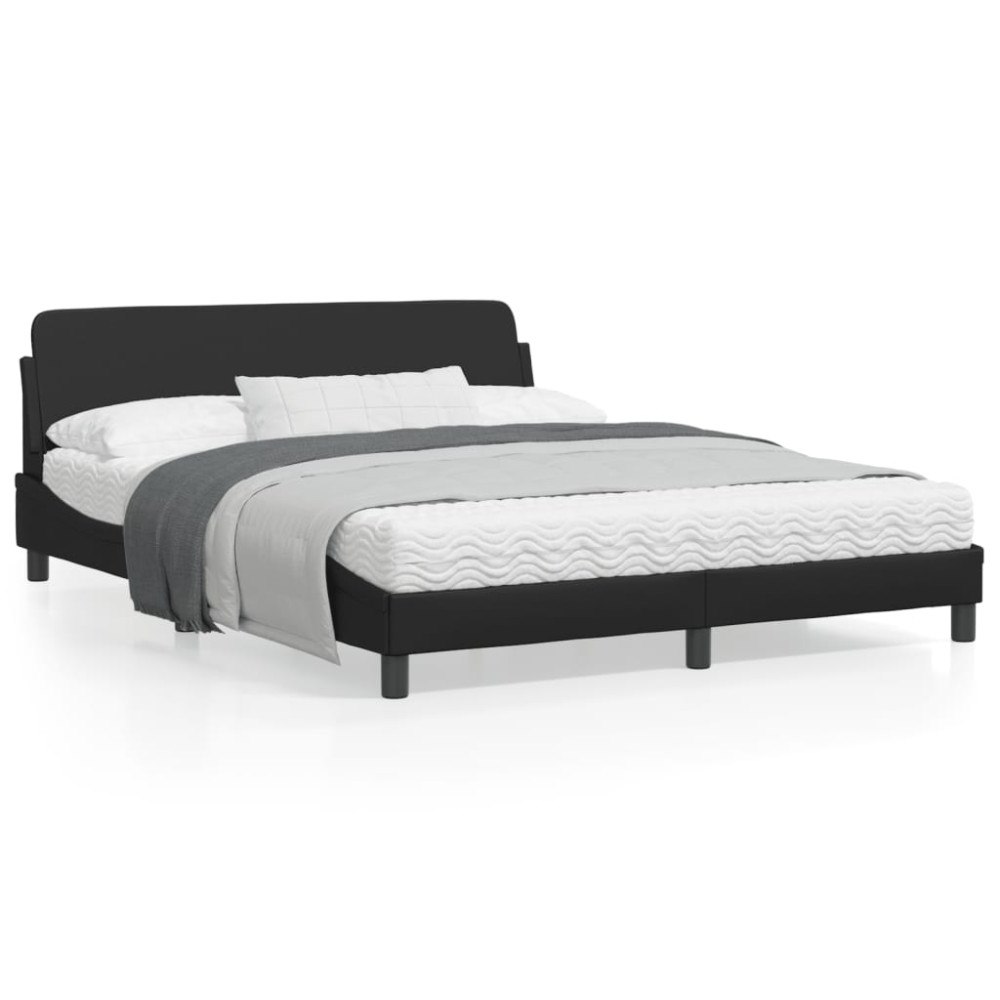 vidaXL Bed Frame "Dover" Black 160x200 cm Faux Leather