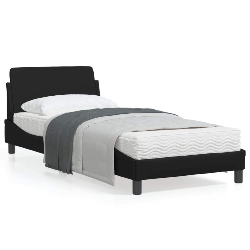 vidaXL Bed Frame "Dover" Black 90x200 cm Faux Leather