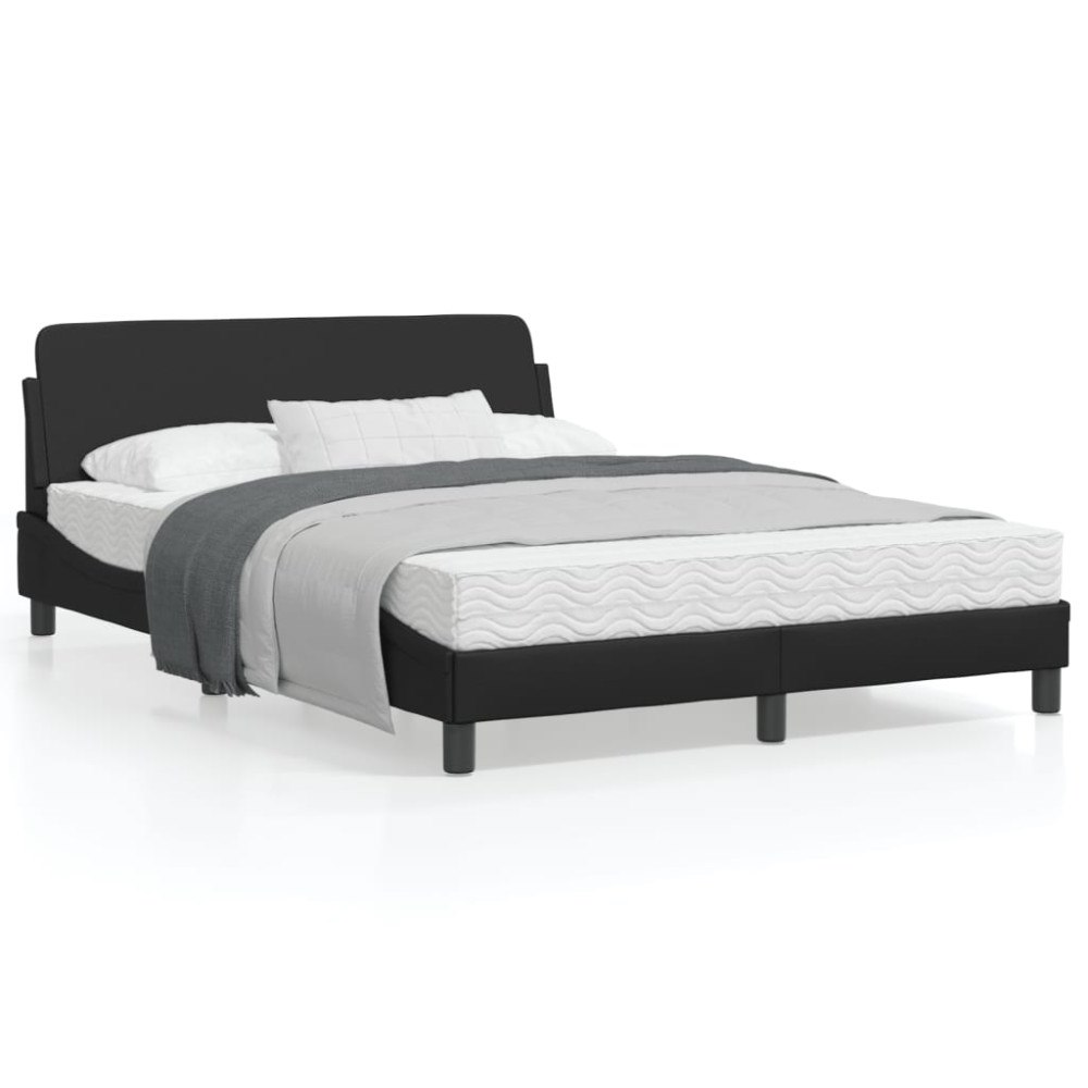 vidaXL Bed Frame "Dover" Black 140x200 cm Faux Leather