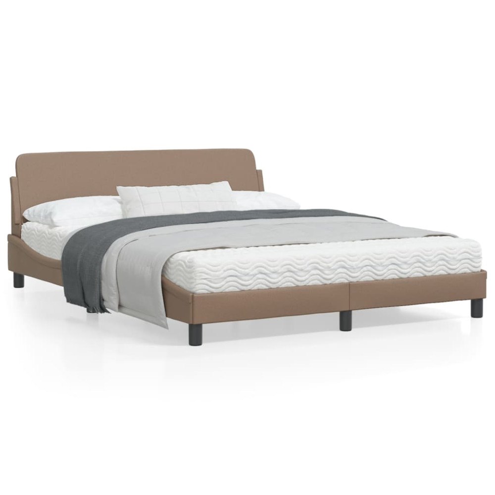 vidaXL Bed Frame "Dover" Cappuccino 160x200 cm Faux Leather