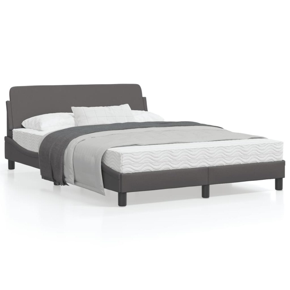 vidaXL Bed Frame "Dover" Grey 140x200 cm Faux Leather