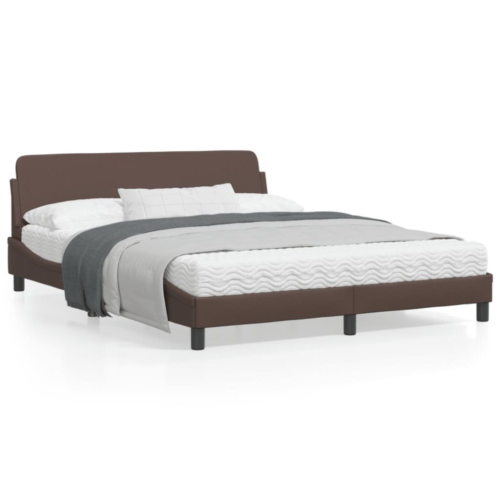 vidaXL Bed Frame "Dover" Brown 160x200 cm Faux Leather