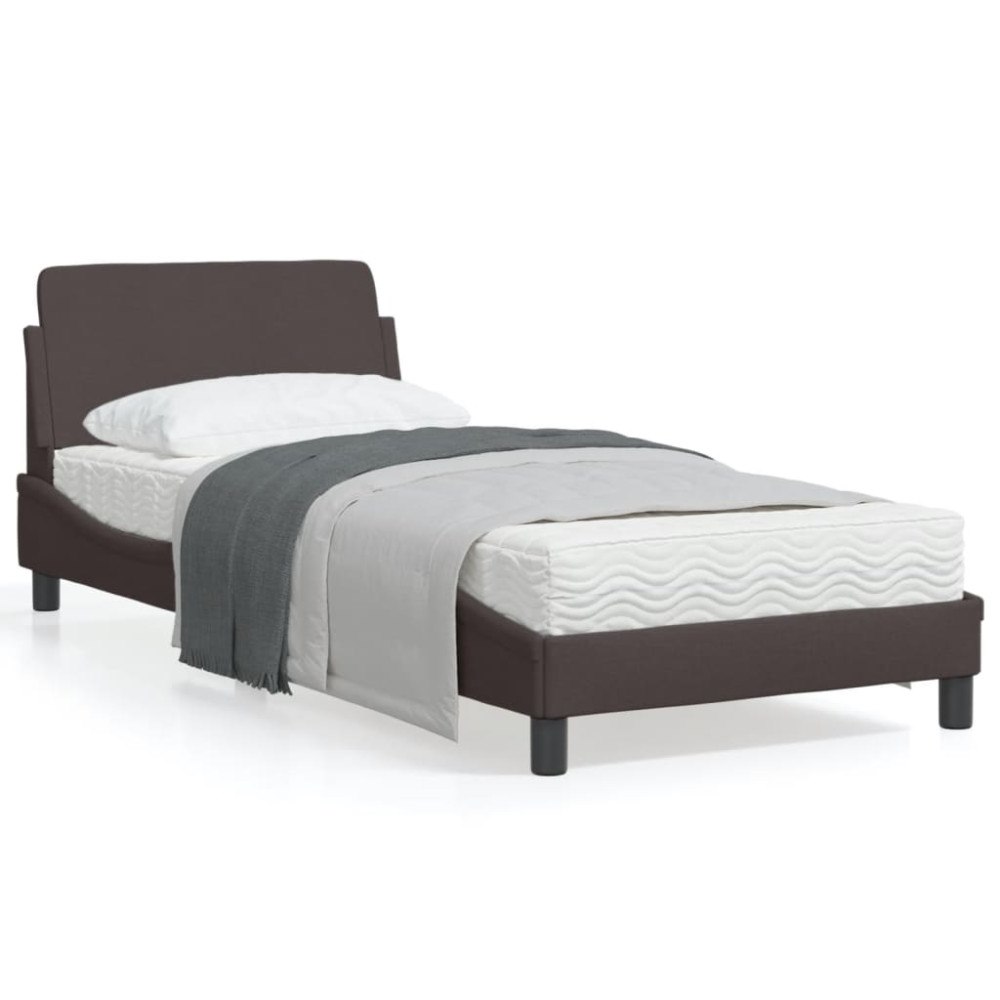vidaXL Bed Frame "Dover" Dark Brown 80x200 cm Fabric