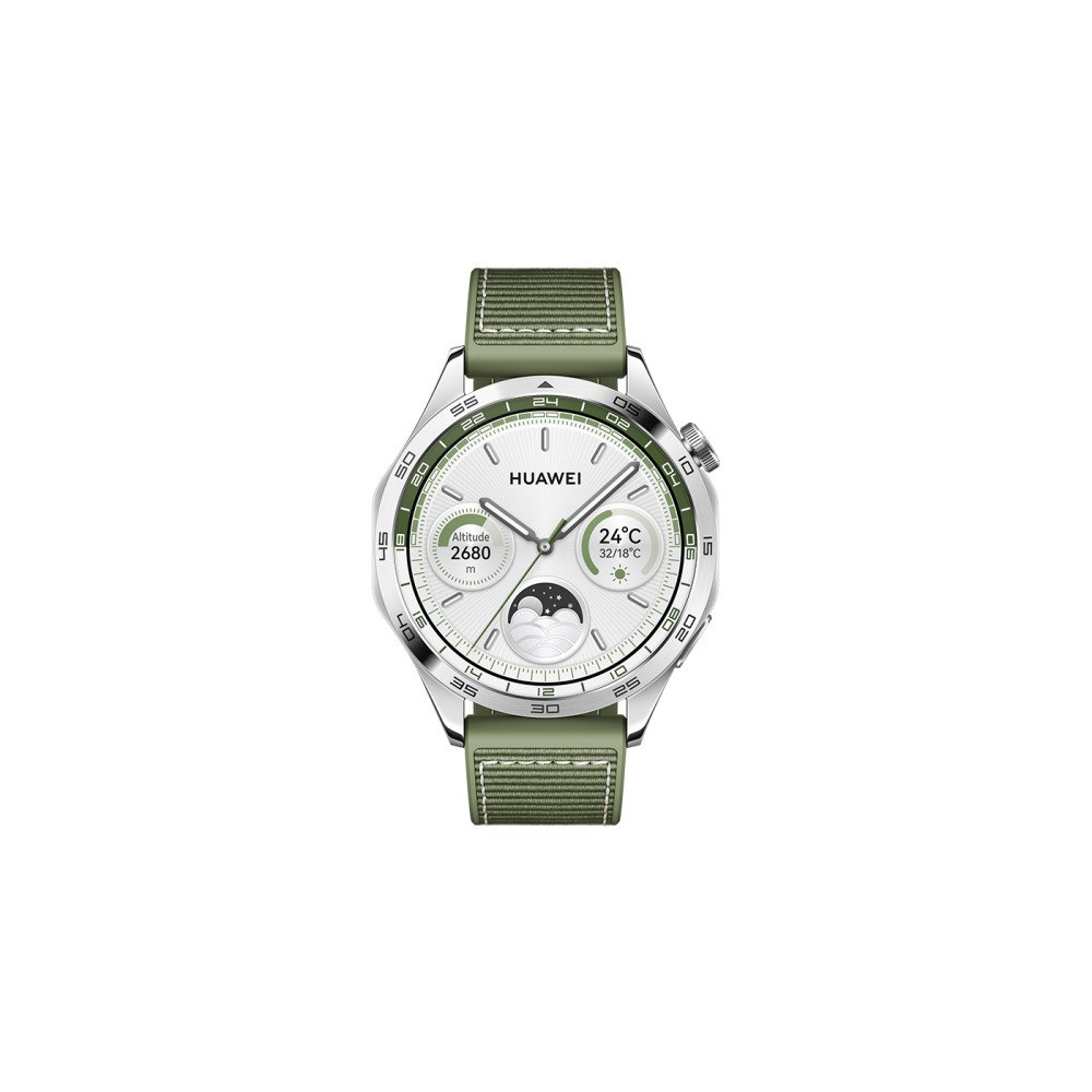Huawei Technologies Huawei Watch GT 4 - rostfritt stål - smart klocka med rem - grön