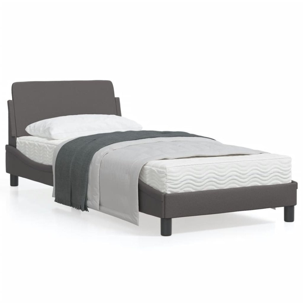 vidaXL Bed Frame "Dover" Grey 90x190 cm Faux Leather