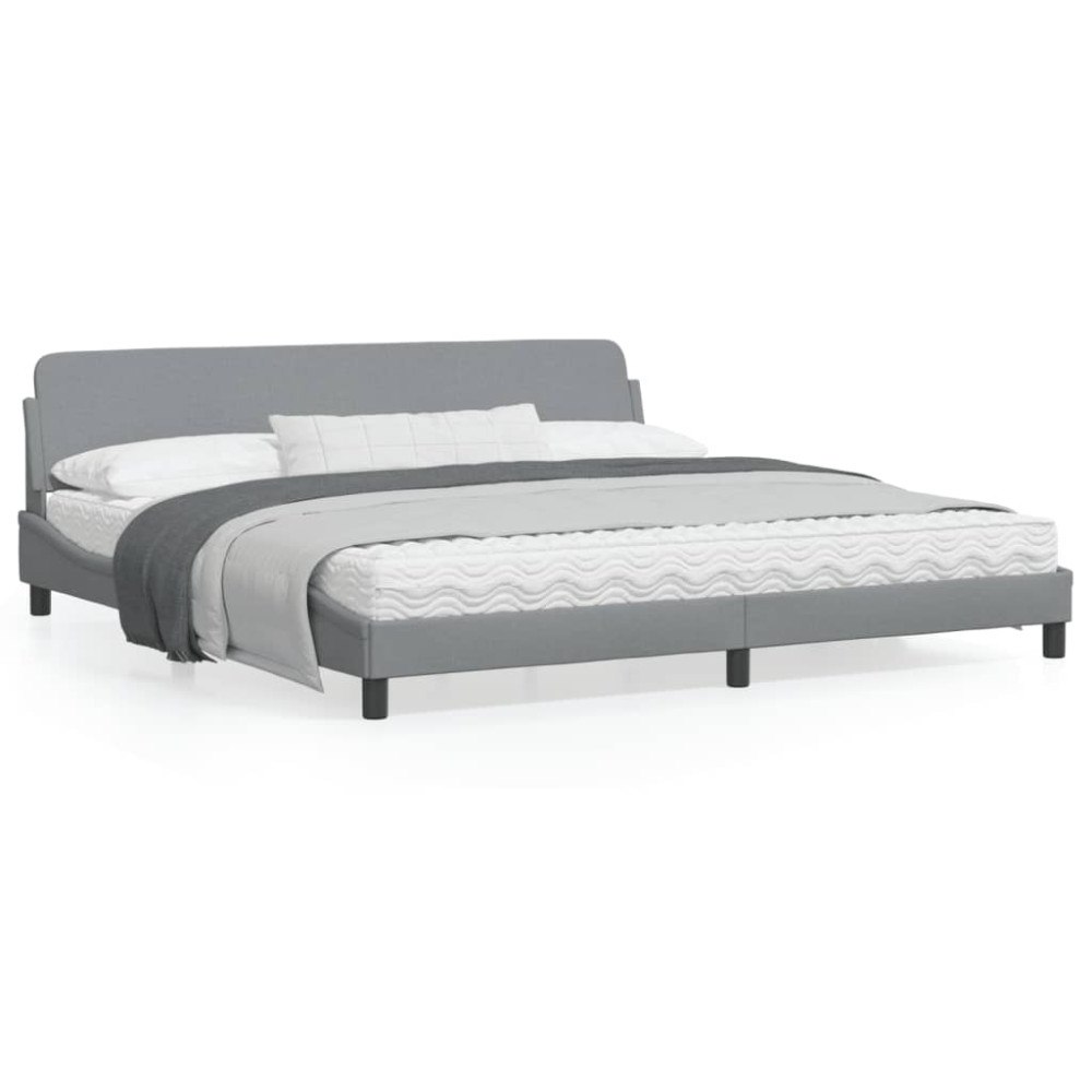 vidaXL Bed Frame "Dover" Light Grey 200x200 cm Fabric