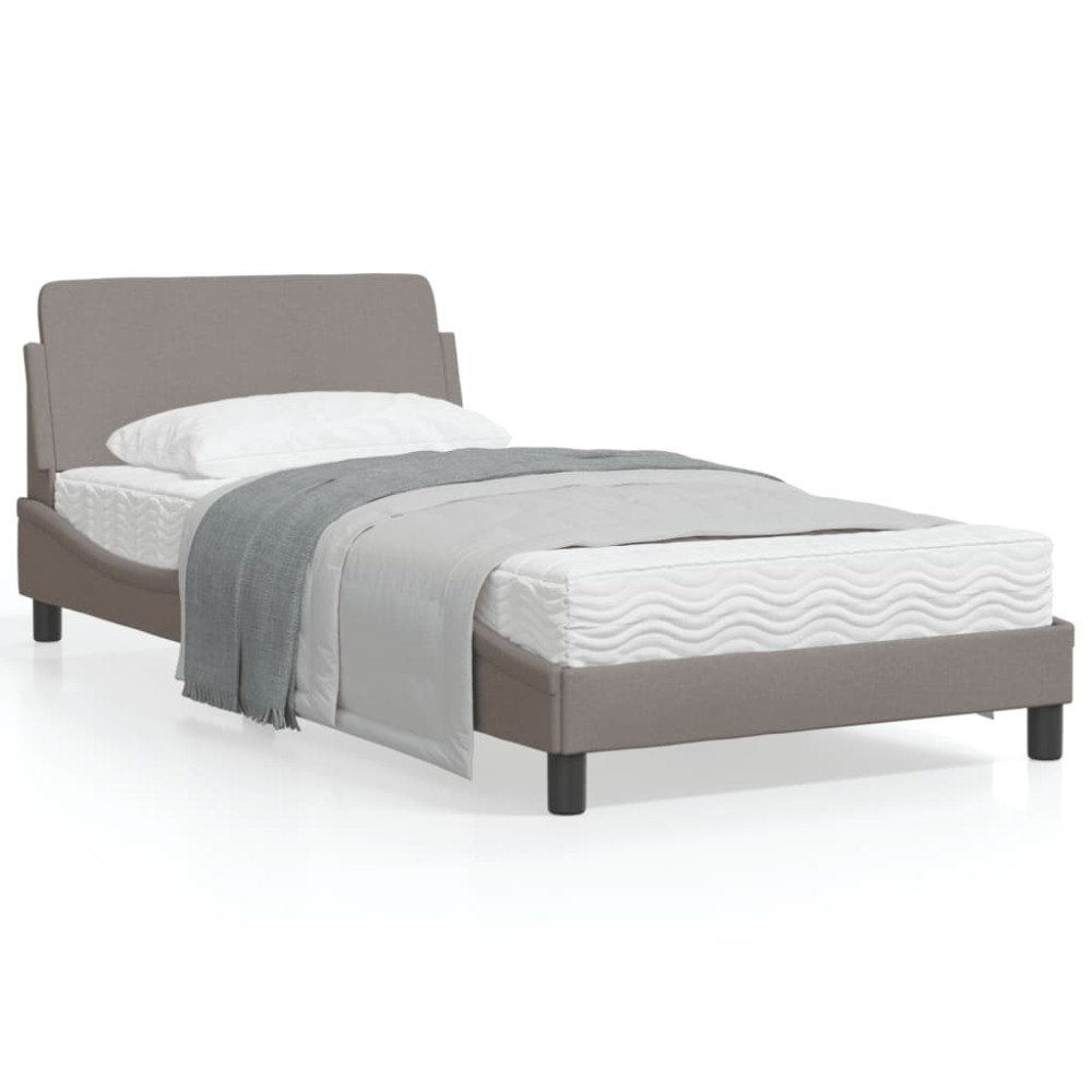 vidaXL Bed Frame "Dover" Taupe 100x200 cm Fabric