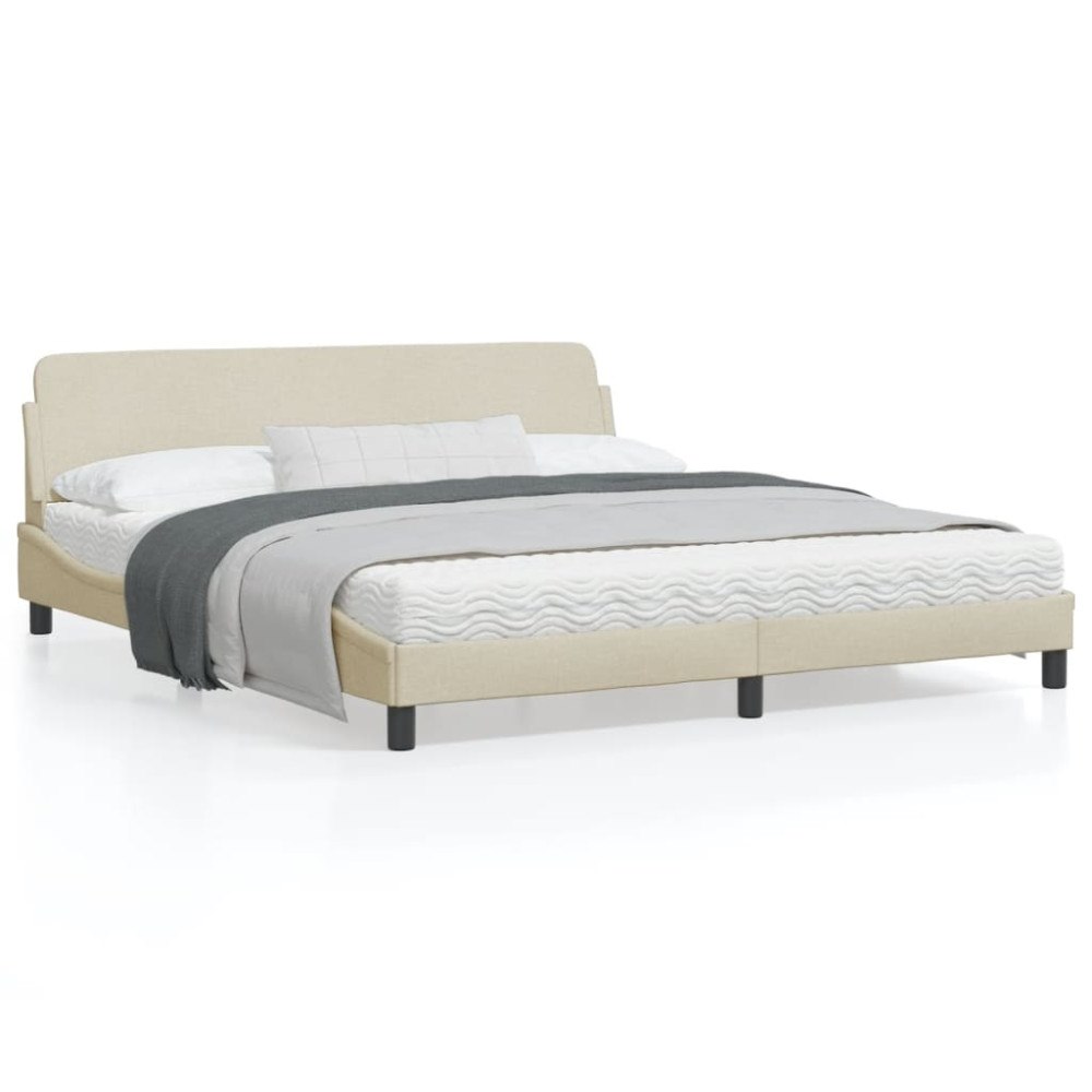 vidaXL Bed Frame "Dover" Cream 180x200 cm Fabric