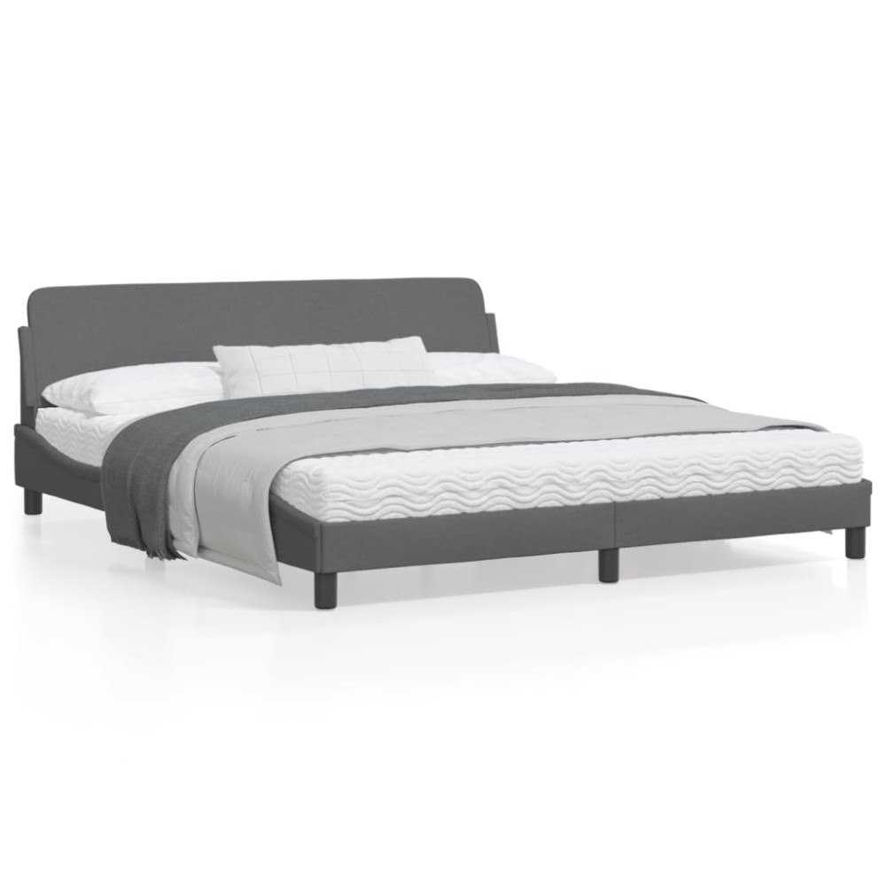 vidaXL Bed Frame "Dover" Dark Grey 180x200 cm Fabric