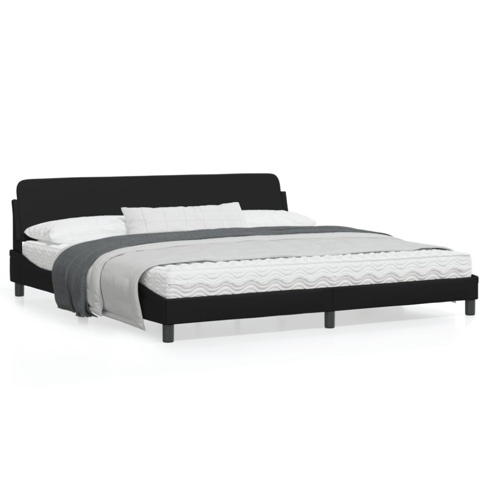 vidaXL Bed Frame "Dover" Black 200x200 cm Faux Leather