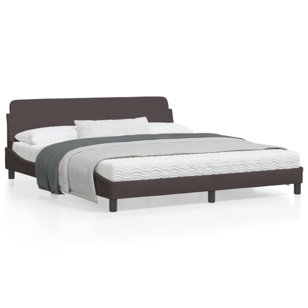 vidaXL Bed Frame "Dover" Dark Brown 180x200 cm Fabric