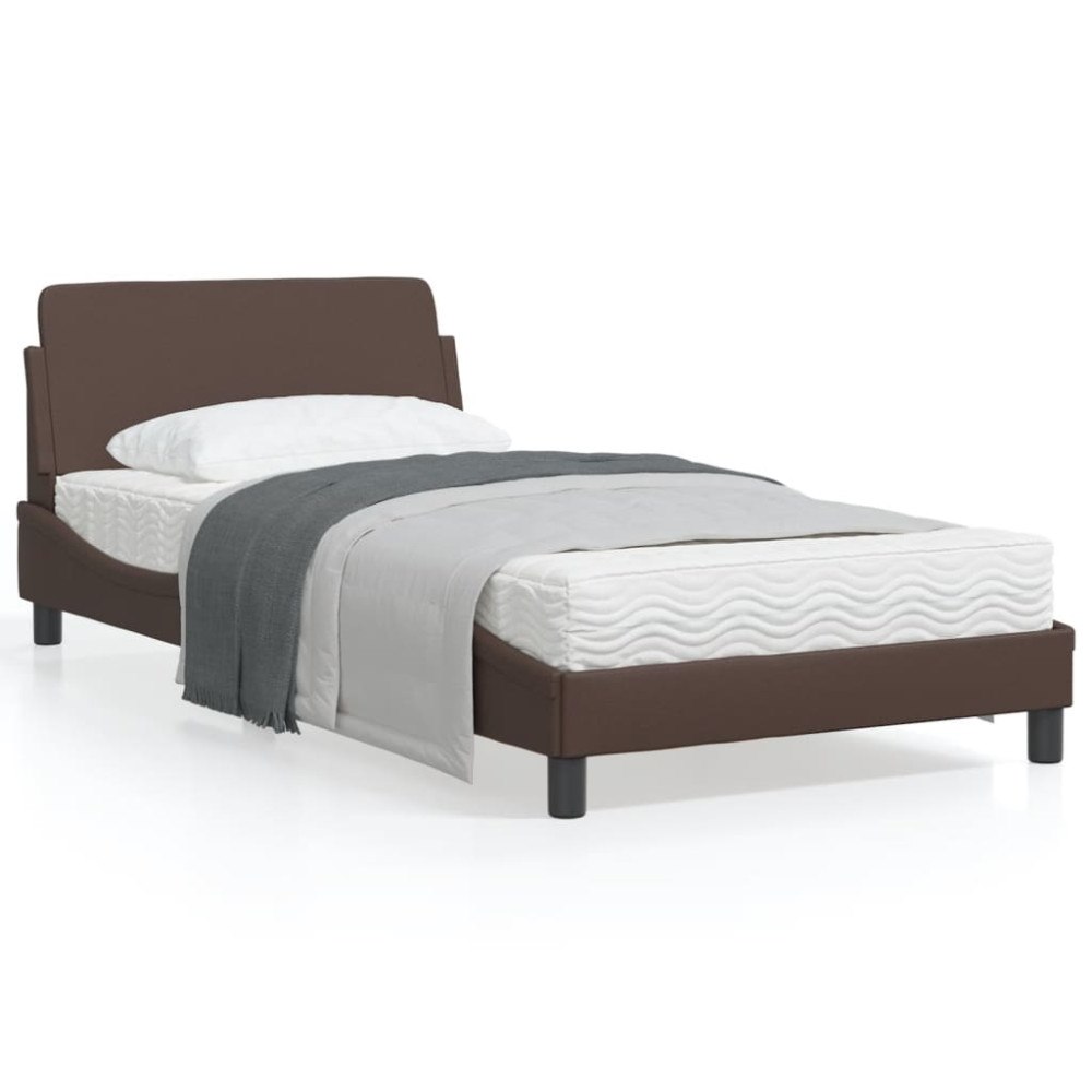 vidaXL Bed Frame "Dover" Brown 100x200 cm Faux Leather