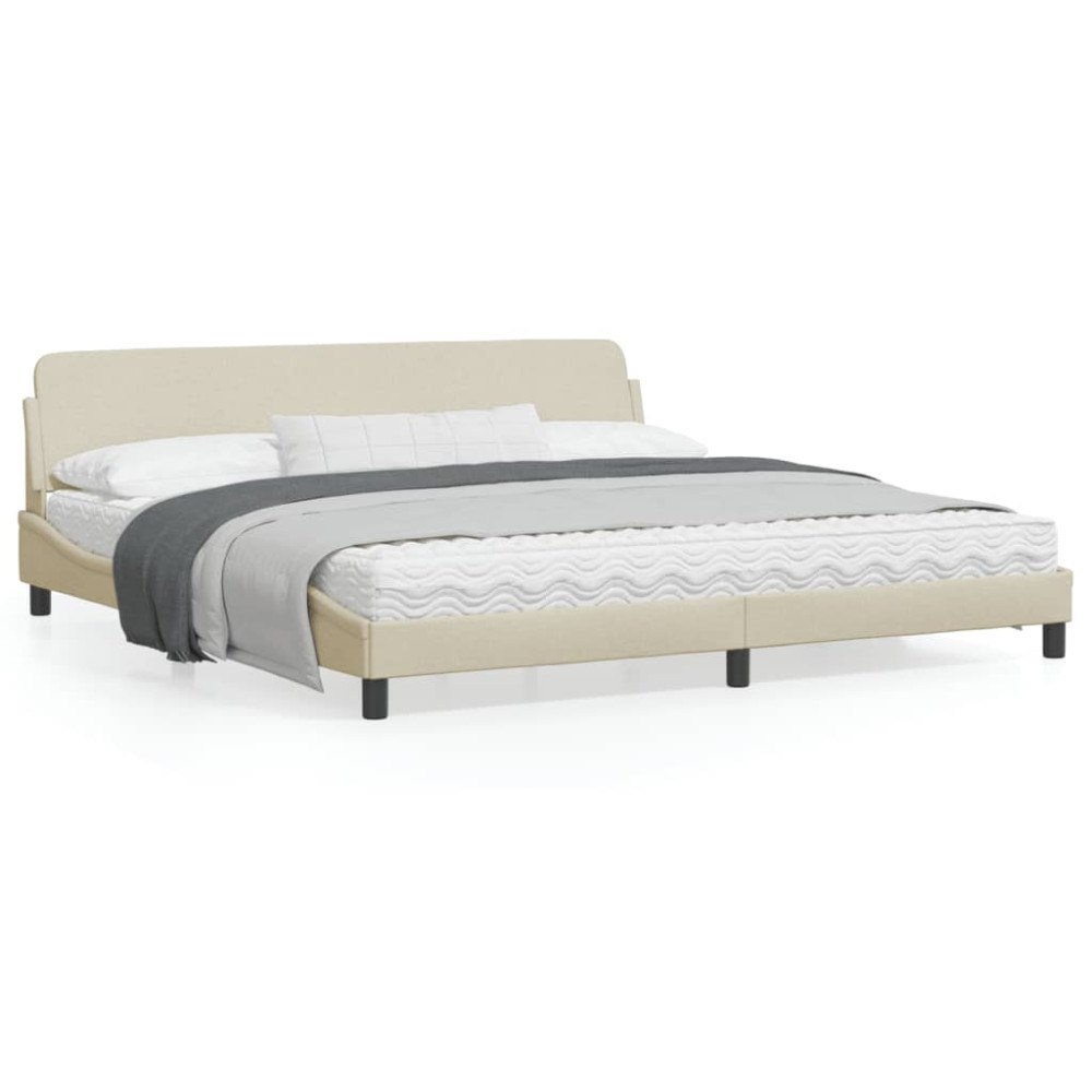 vidaXL Bed Frame "Dover" Cream 200x200 cm Fabric