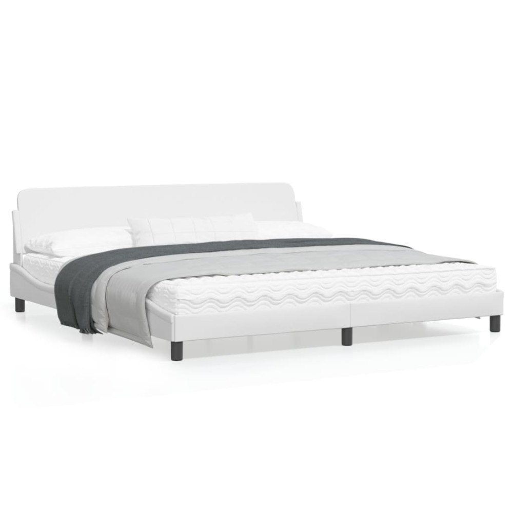 vidaXL Bed Frame "Dover" White 200x200 cm Faux Leather