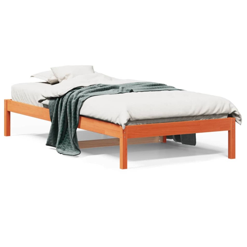 vidaXL Dagbädd utan madrass vaxad brun 80x200 cm massiv furu