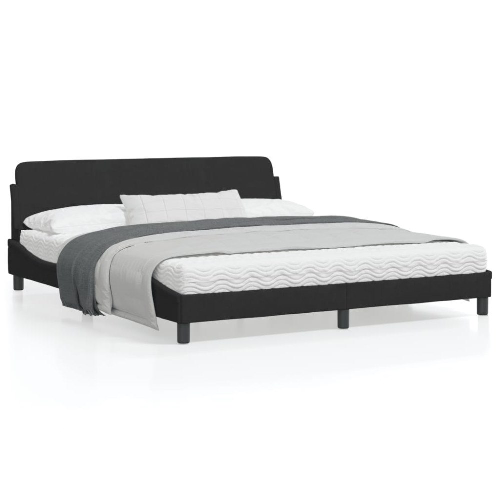 vidaXL Bed Frame "Dover" Black 180x200 cm Velvet