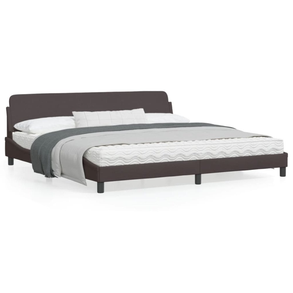 vidaXL Bed Frame "Dover" Dark Brown 200x200 cm Fabric