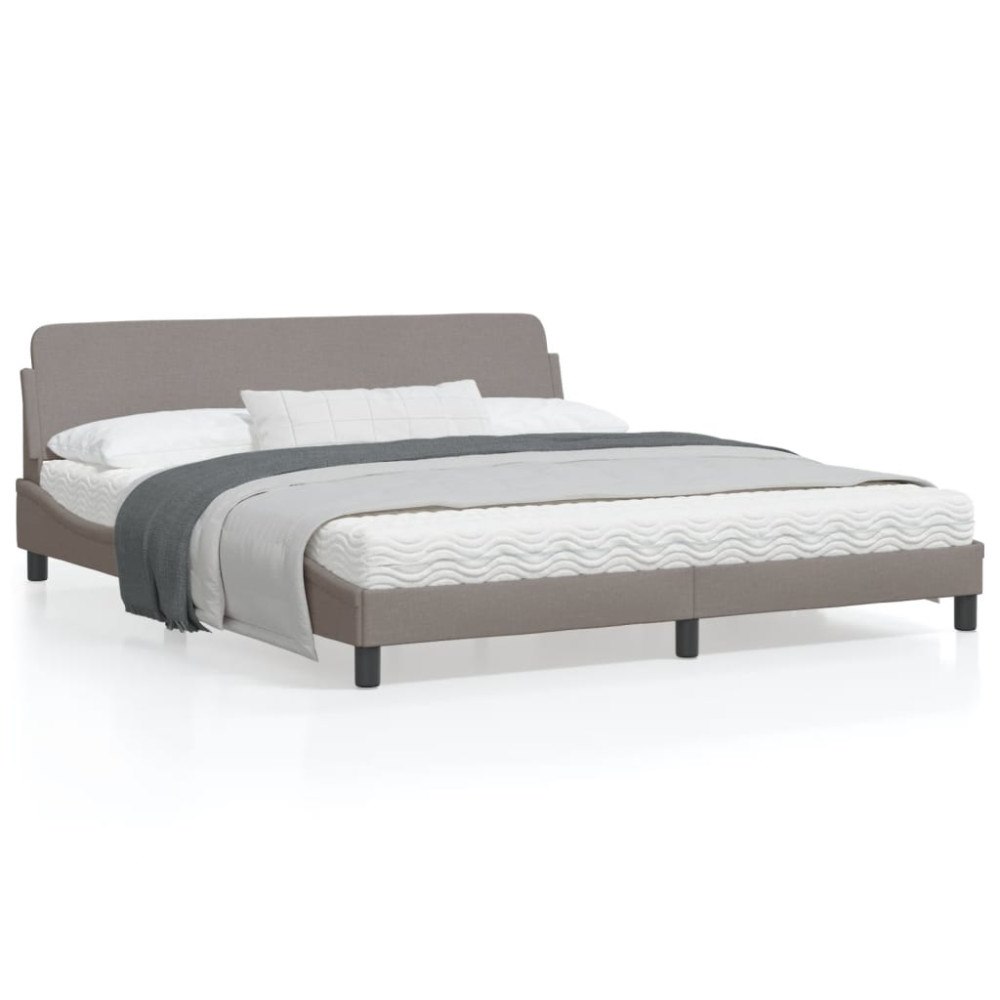 vidaXL Bed Frame "Dover" Taupe 180x200 cm Fabric