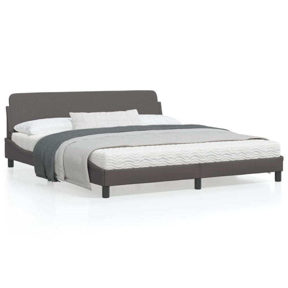 vidaXL Bed Frame "Dover" Grey 180x200 cm Faux Leather