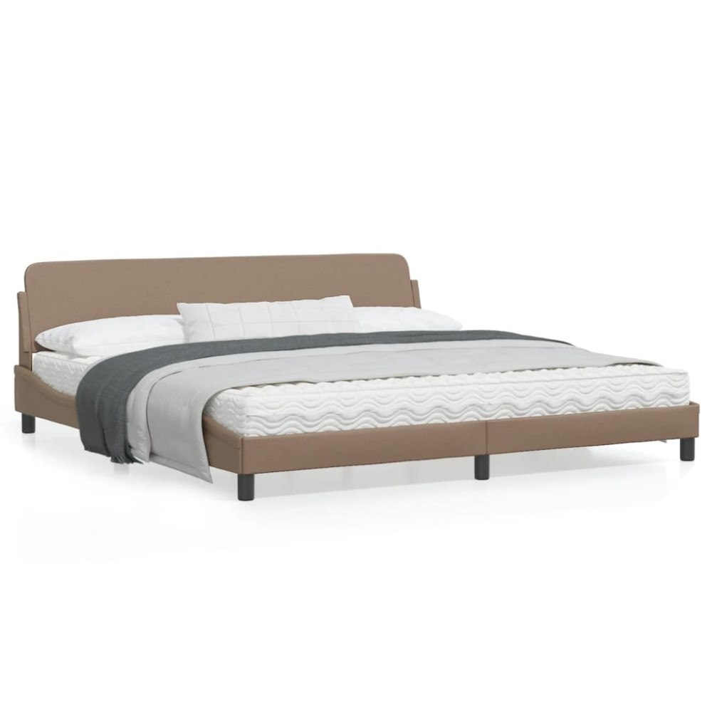 vidaXL Bed Frame "Dover" Cappuccino 200x200 cm Faux Leather