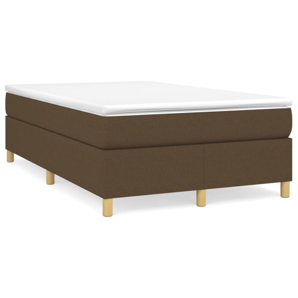 vidaXL Ramsäng med madrass mörkbrun 120x190 cm tyg