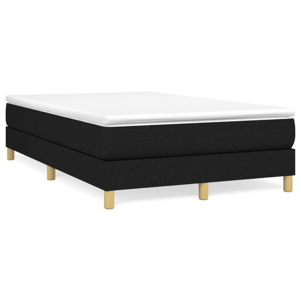 vidaXL Ramsäng med madrass svart 120x190 cm tyg