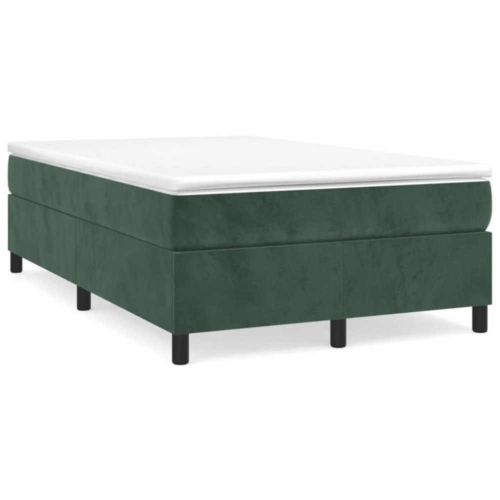 vidaXL Ramsäng med madrass mörkgrön 120x190 cm sammet