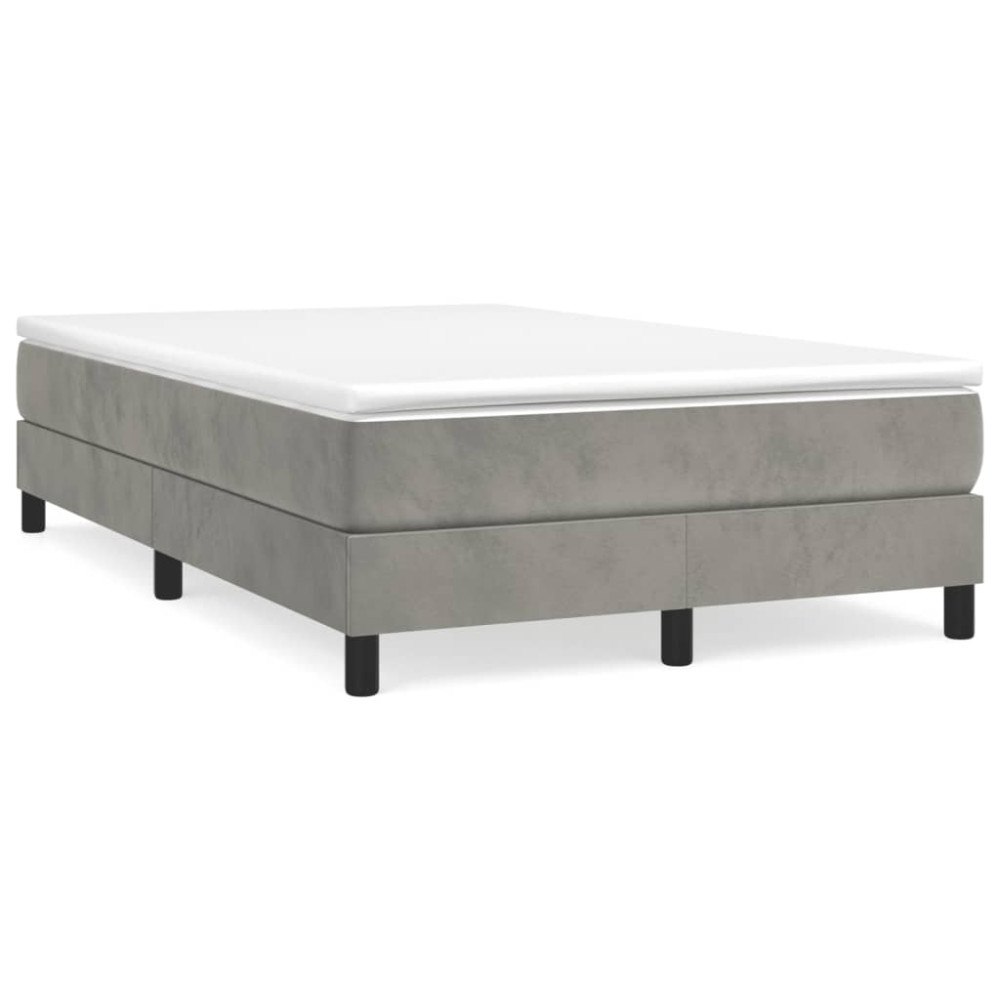 vidaXL Ramsäng med madrass ljusgrå 120x190 cm sammet