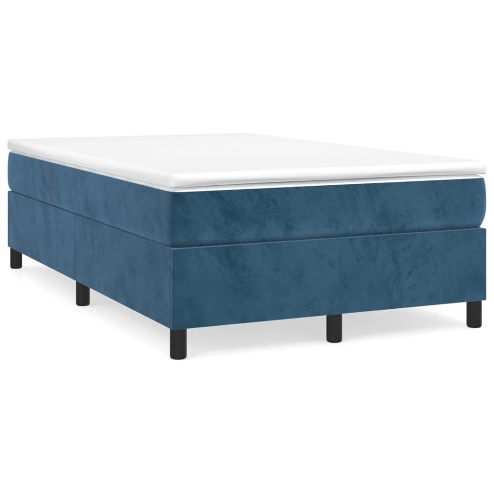 vidaXL Ramsäng med madrass mörkblå 120x190 cm sammet