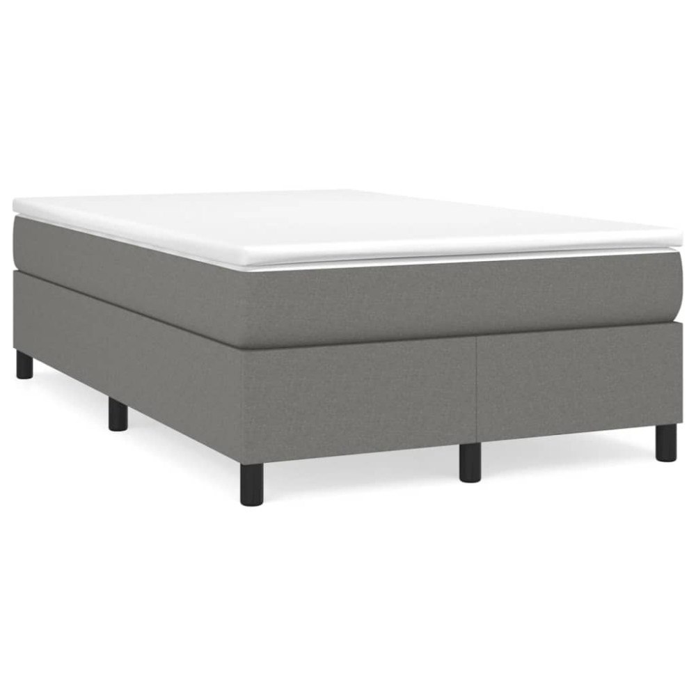 vidaXL Ramsäng med madrass mörkgrå 120x190 cm tyg