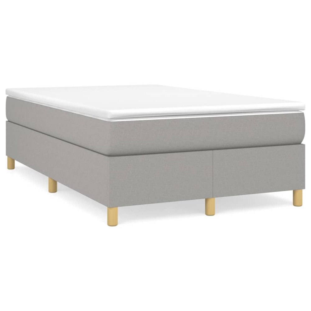 vidaXL Ramsäng med madrass ljusgrå 120x190 cm tyg
