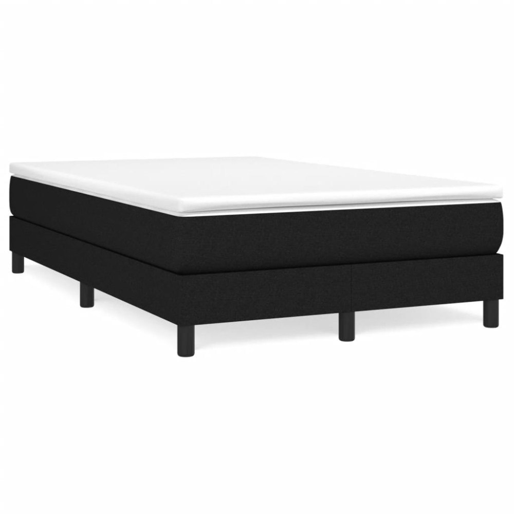 vidaXL Ramsäng med madrass svart 120x190 cm tyg