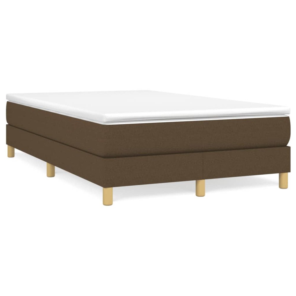 vidaXL Ramsäng med madrass mörkbrun 120x190 cm tyg