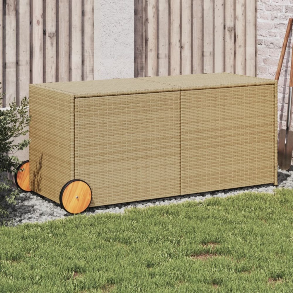 vidaXL Dynbox på hjul blandad beige 283L konstrottning