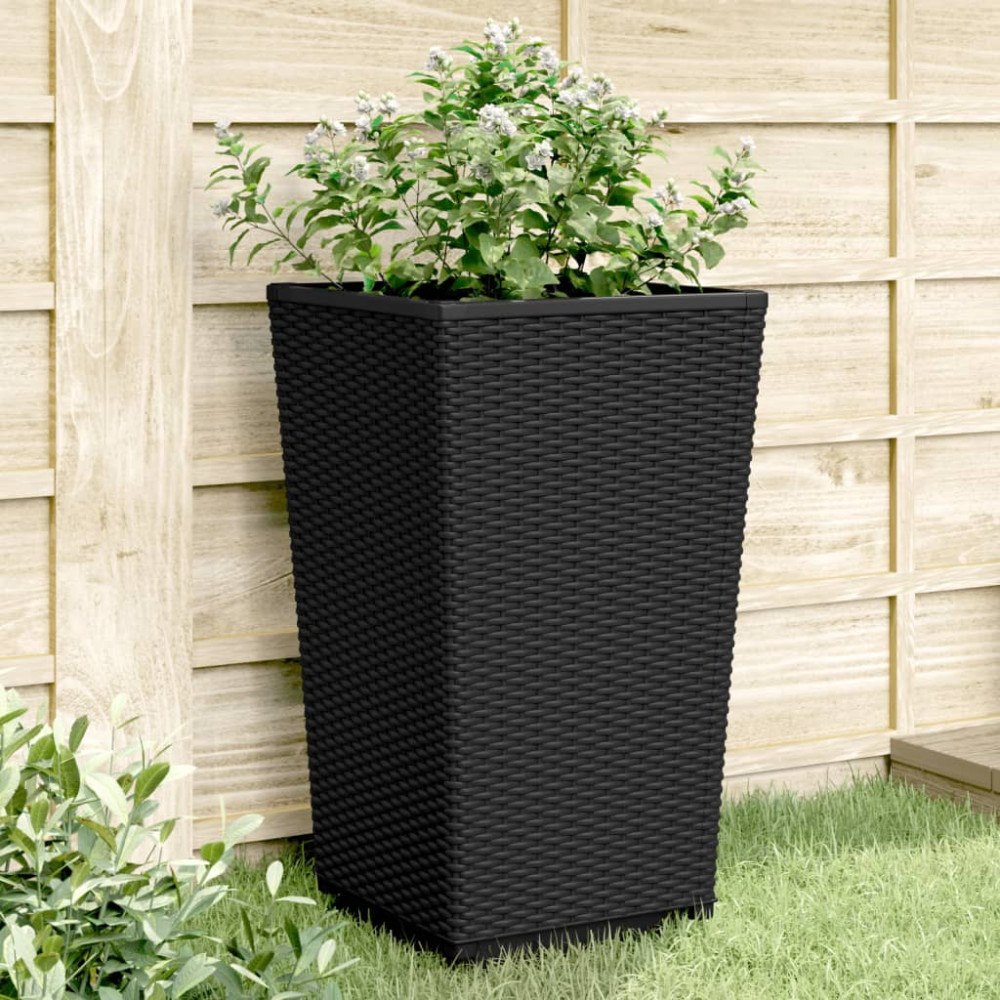 vidaXL Odlingslådor 4 st svart 32,5x32,5x57 cm PP