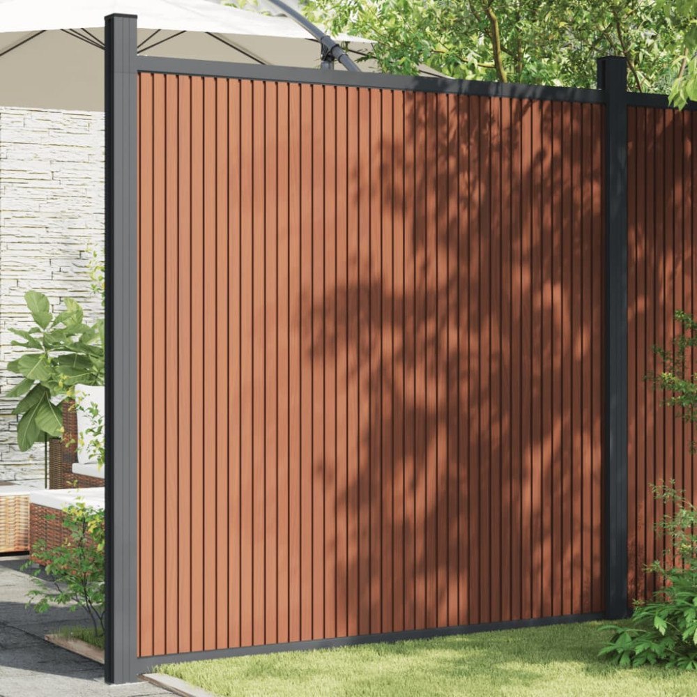 vidaXL Staketpanel WPC brun 180x186 cm