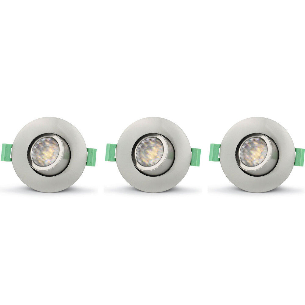 Llitt Sanna Dimbar Infälld downlight 3000K/4000K 520lm IP65 3-pack Borstad stål