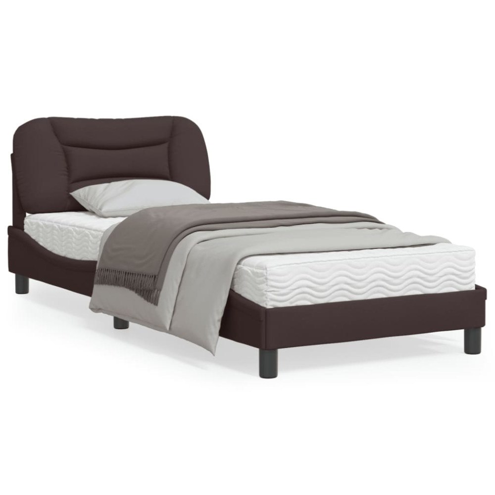 vidaXL Bed Frame without Mattress "Hvar" Dark Brown 90x200 cm Fabric