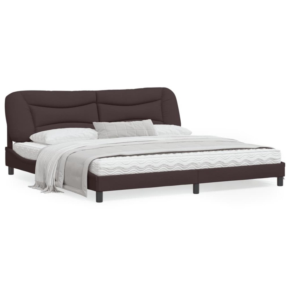 vidaXL Bed Frame without Mattress "Hvar" Dark Brown 200x200 cm Fabric
