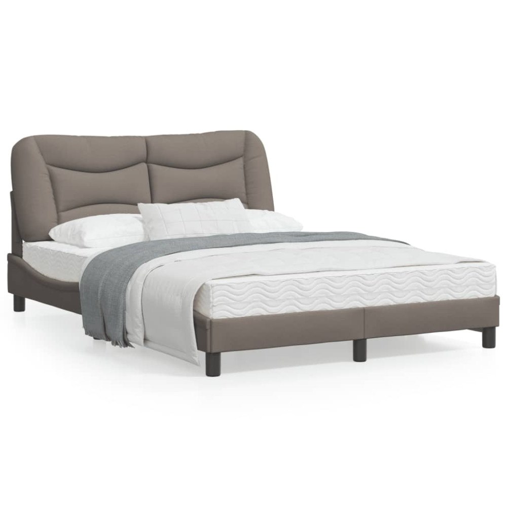 vidaXL Sängram utan madrass taupe 140x190 cm tyg