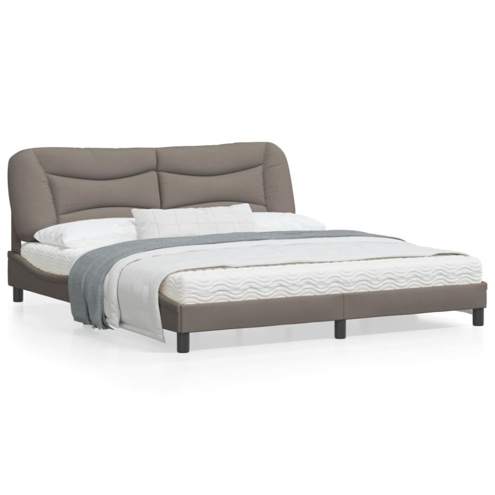 vidaXL Bed Frame without Mattress "Hvar" Taupe 180x200 cm Fabric