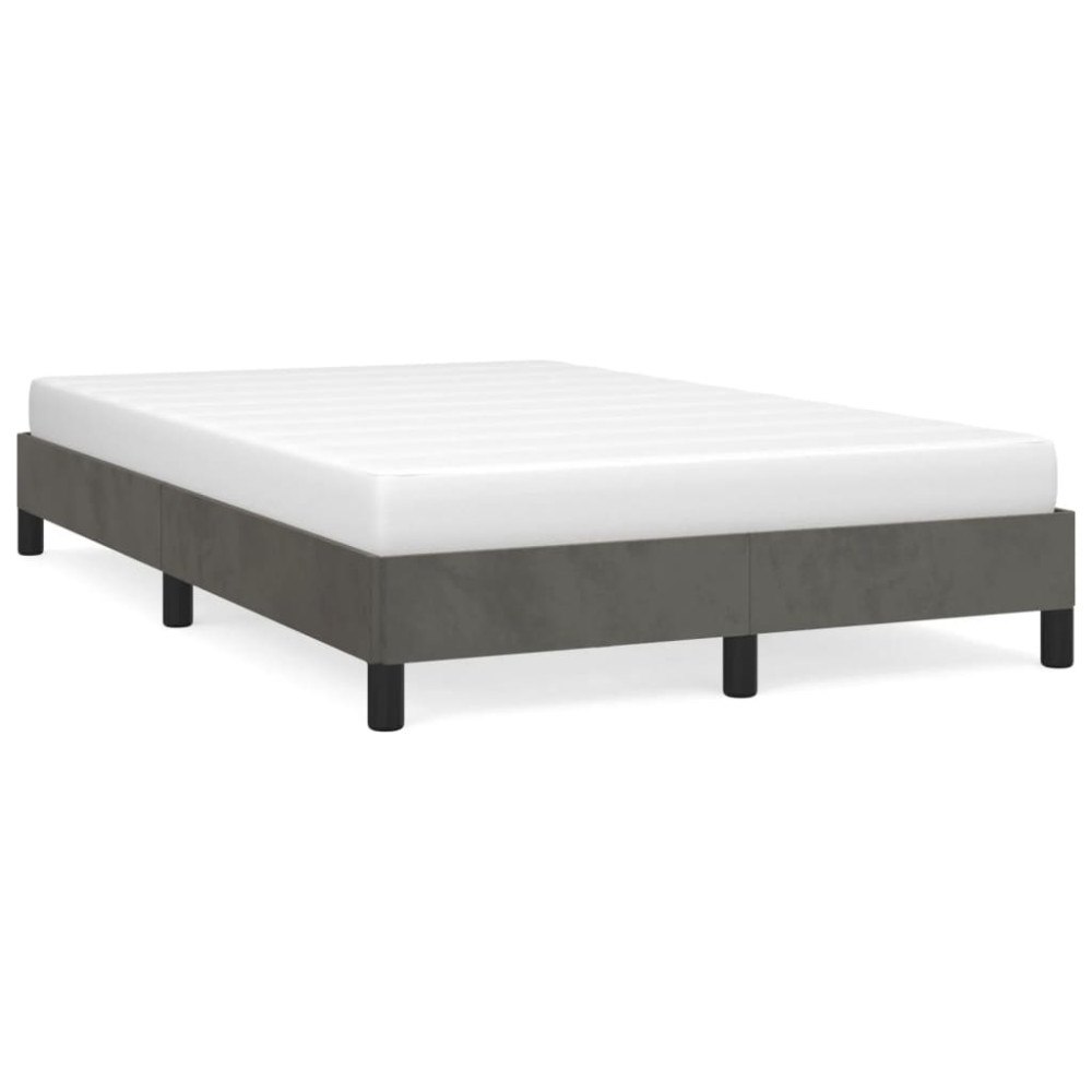 vidaXL sängram utan madrass mörkgrå 120x190 cm sammet