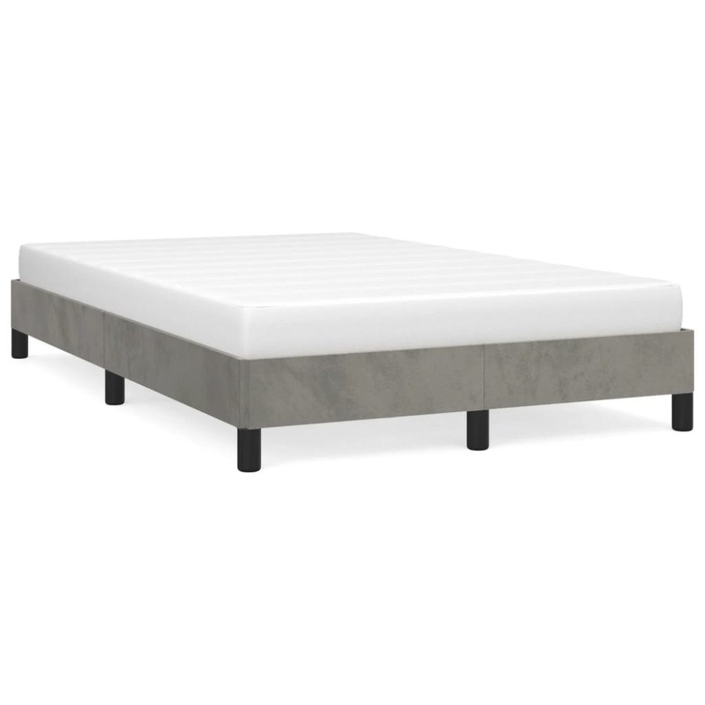 vidaXL sängram utan madrass ljusgrå 120x190 cm sammet