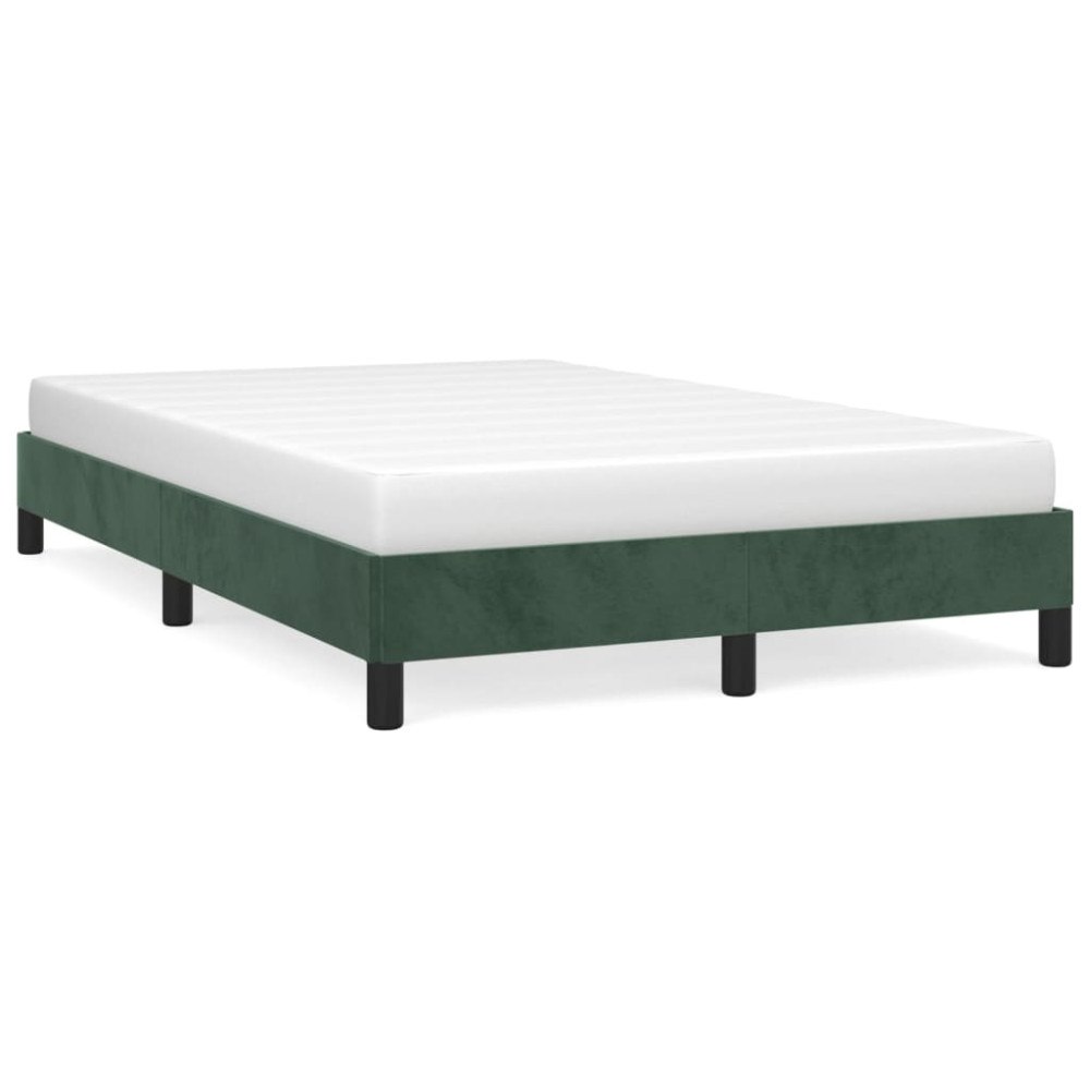 vidaXL sängram utan madrass mörkgrön 120x190 cm sammet