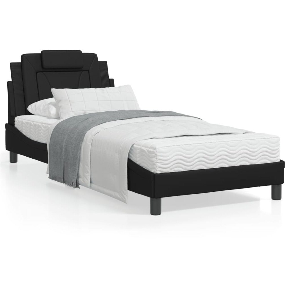 vidaXL Bed Frame "Viana" with LED without Mattress Black 80x200 cm