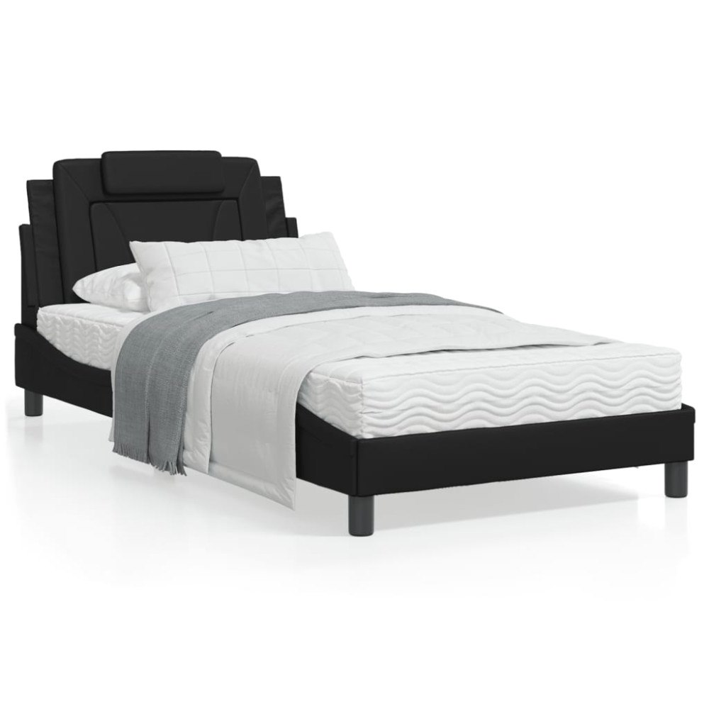 vidaXL Bed Frame "Viana" with LED without Mattress Black 100x200 cm